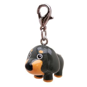 Poly 3 D Long Ears Grey Dog Charm