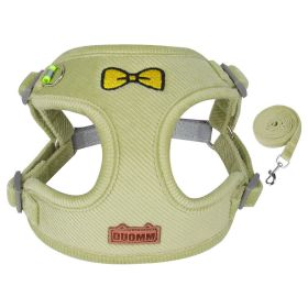 dog Harnesses and dog leash set; Pet Traction Rope Vest Pet Chest Strap Small and Medium Dog Strap Reflective Dog Walking Rope (colour: green, Specification (L * W): XL)